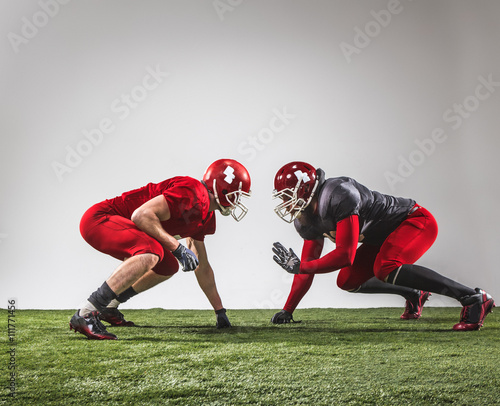 The two american football players in action