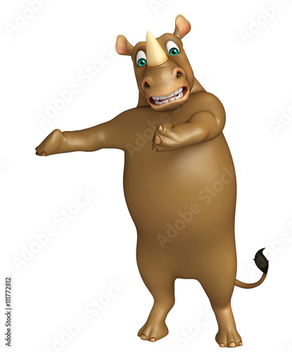 pointing Rhino cartoon character