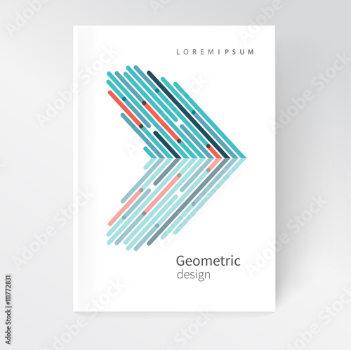 Vector abstract geometric background/ red and blue Diagonal lines intersect. White business brochure cover template EPS 10