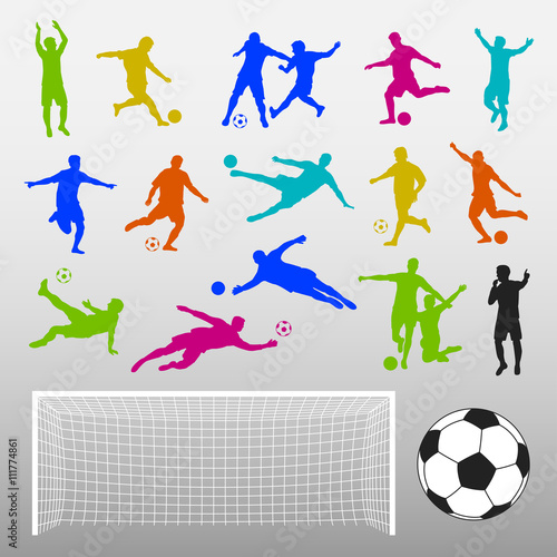 Fußball Silhouetten bunt