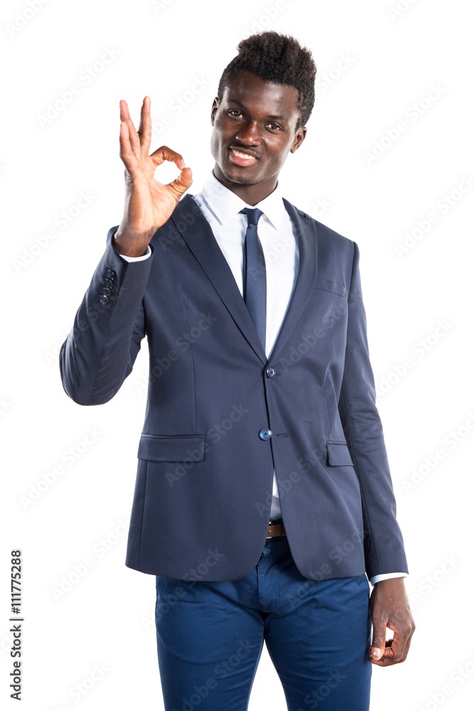Black man making OK sign Black man making OK sign