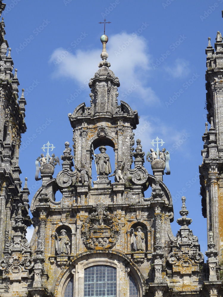 Fachada de la catedral de Santiago de Compostela,Galicia,España