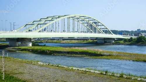 ４K　タイムラプス　多摩川と多摩水道橋
