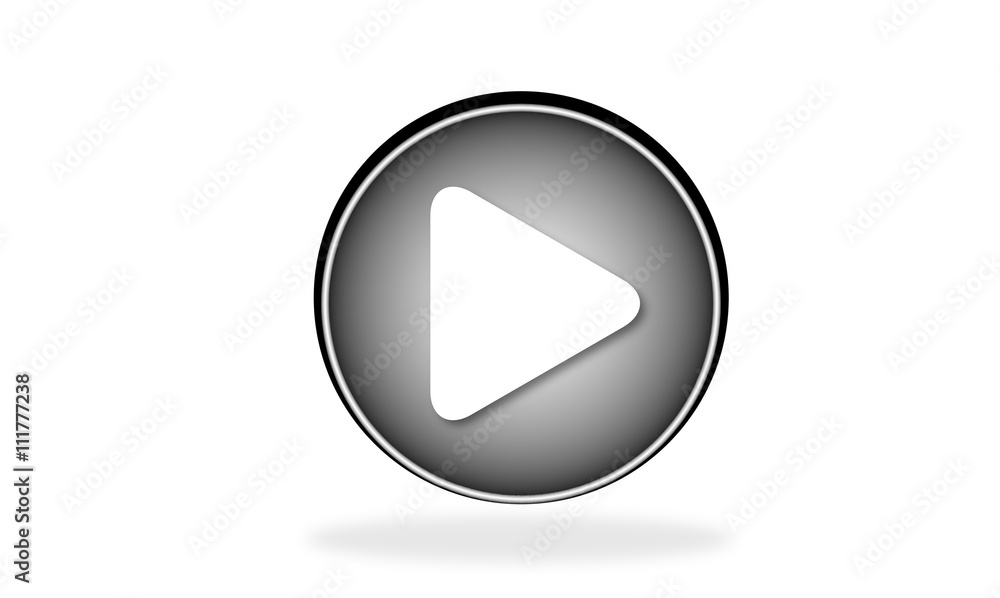 Button with icon isolated play Button with icon isolated play