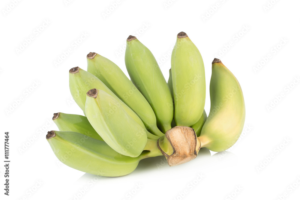 green banana isolated on white background green banana isolated on white background