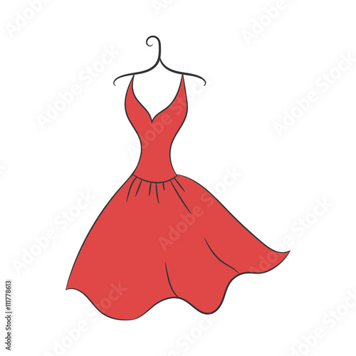 ball gown hand drawing on a hanger