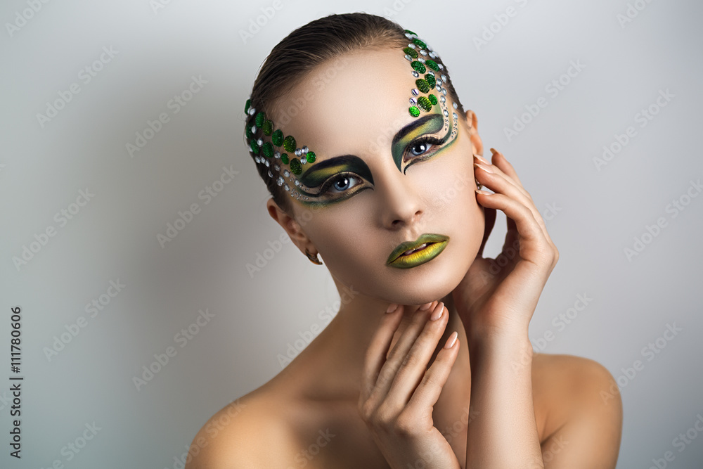 The Girl With Fancy Makeup Stock Photo - Download Image Now - Alien,  Fashion Model, Make-Up - iStock