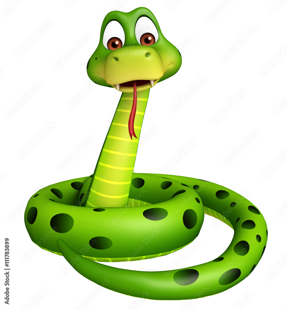 Naklejka premium sitting Snake cartoon character