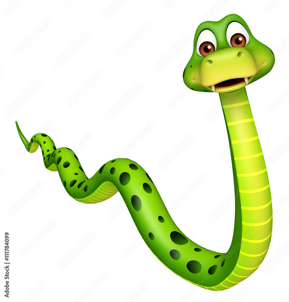 Fototapeta premium walk Snake cartoon character