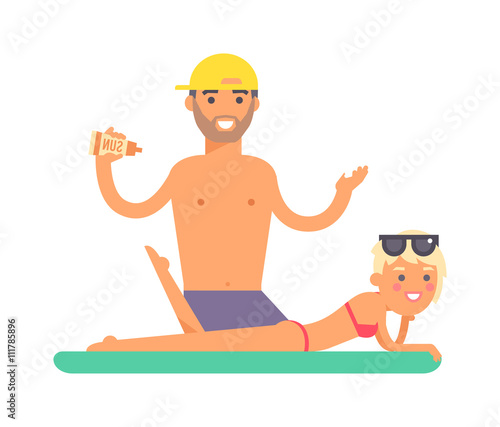 Male masseur vector illustration.