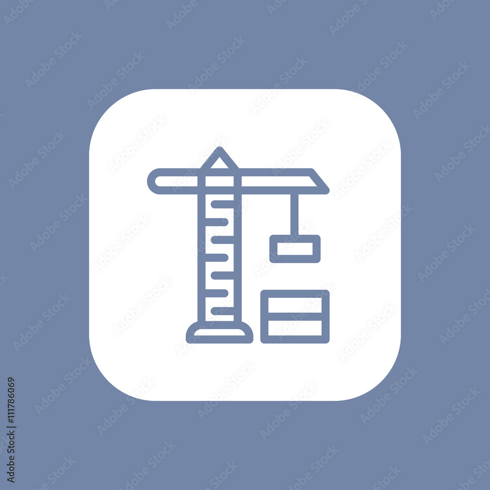 building crane line icon isolated on white, construction crane logo element, vector illustration building crane line icon isolated on white, construction crane logo element, vector illustration