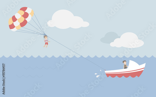 parasailing in summer