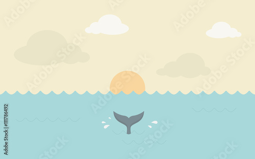summer sunset in the ocean