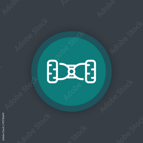 hoverboard, gyroscooter linear icon, vector illustration