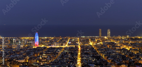 Canvas Print Barcelona panoramica