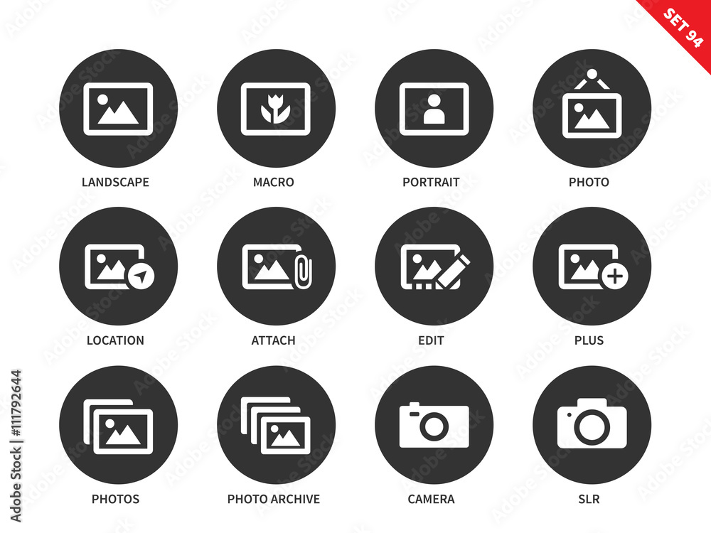 Picture icons on white background