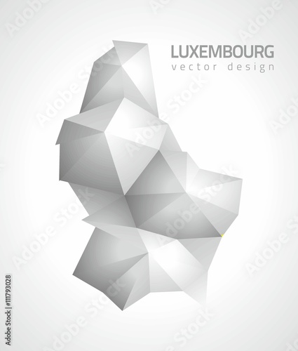 Luxembourg grey vector polygonal map