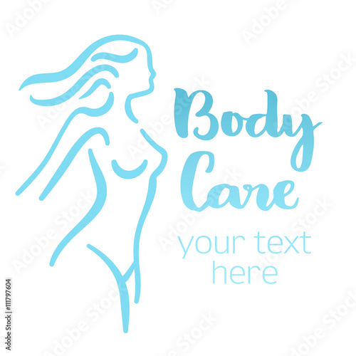 Woman body care silhouette