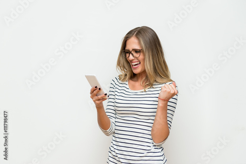 Portrait of beautiful women with mobile phone © Stock Rocket