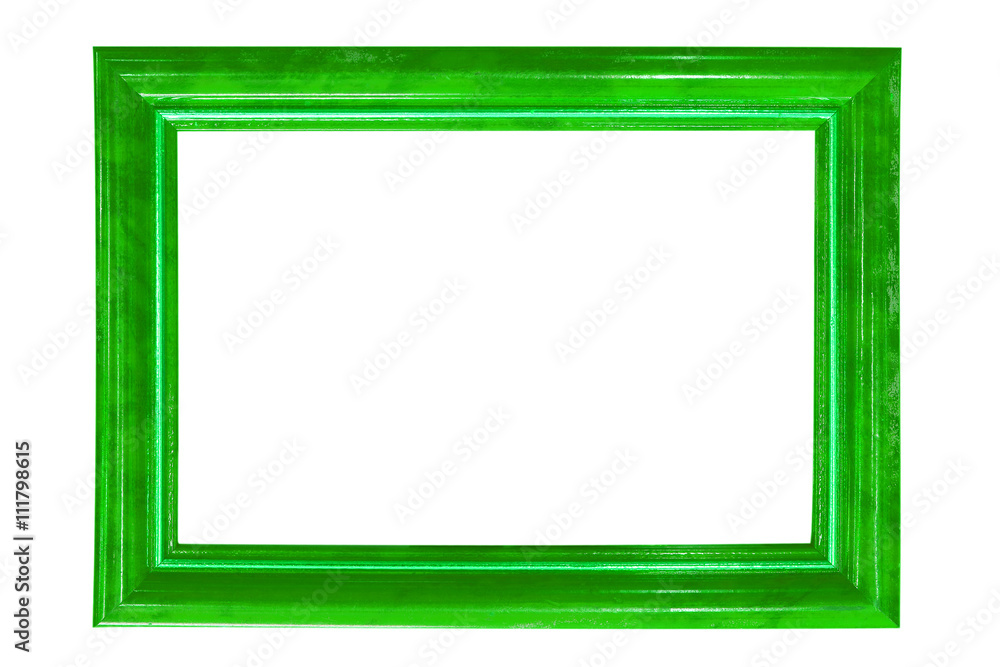green wood frame isolated on white green wood frame isolated on white