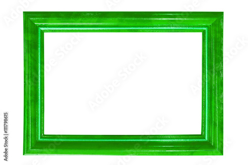 green wood frame isolated on white