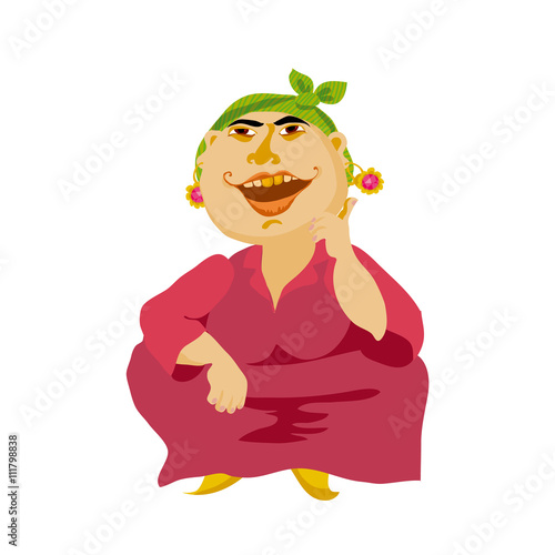 gypsy woman smiling vector illustration