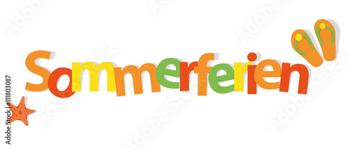 Sommerferien - Lettern Buchstaben Schriftzug - Vektor