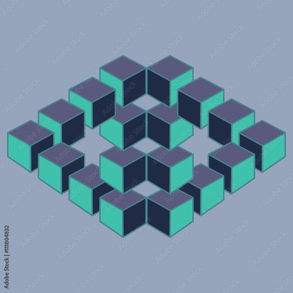 Optical illusion, abstract geometric design element. Optical illusion, abstract geometric design element.