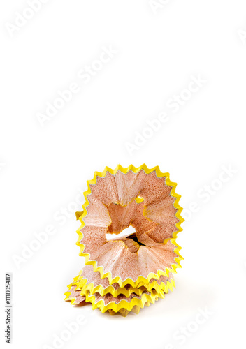 Obraz na płótnie Yellow pencil shavings