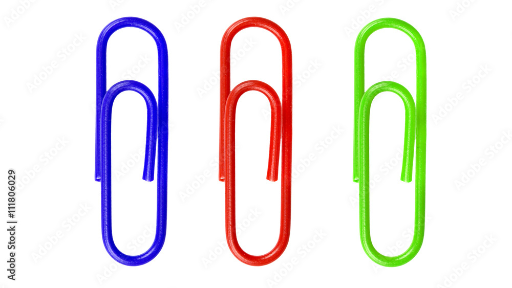 red paperclip isolated on white background. red paperclip isolated on white background.