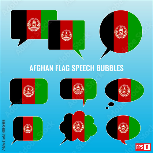 Afghan Flag Speech Bubbles photo