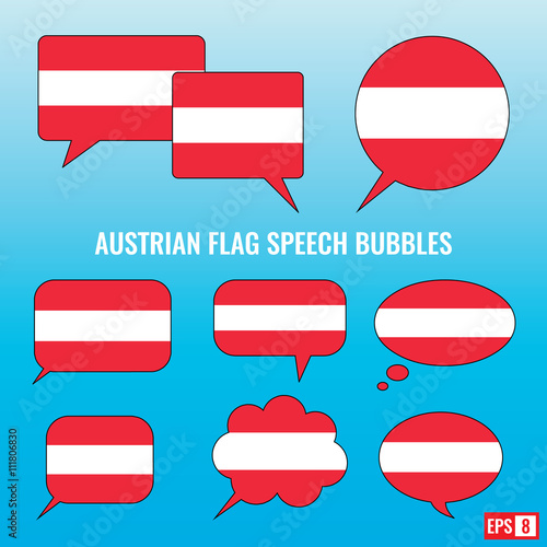 Austrian Flag Speech Bubbles photo