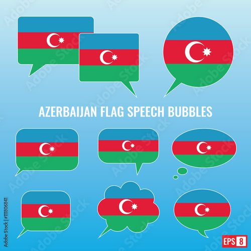 Azerbaijan Flag Speech Bubbles