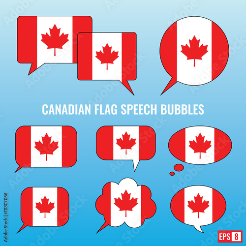 Canadian Flag Speech Bubbles