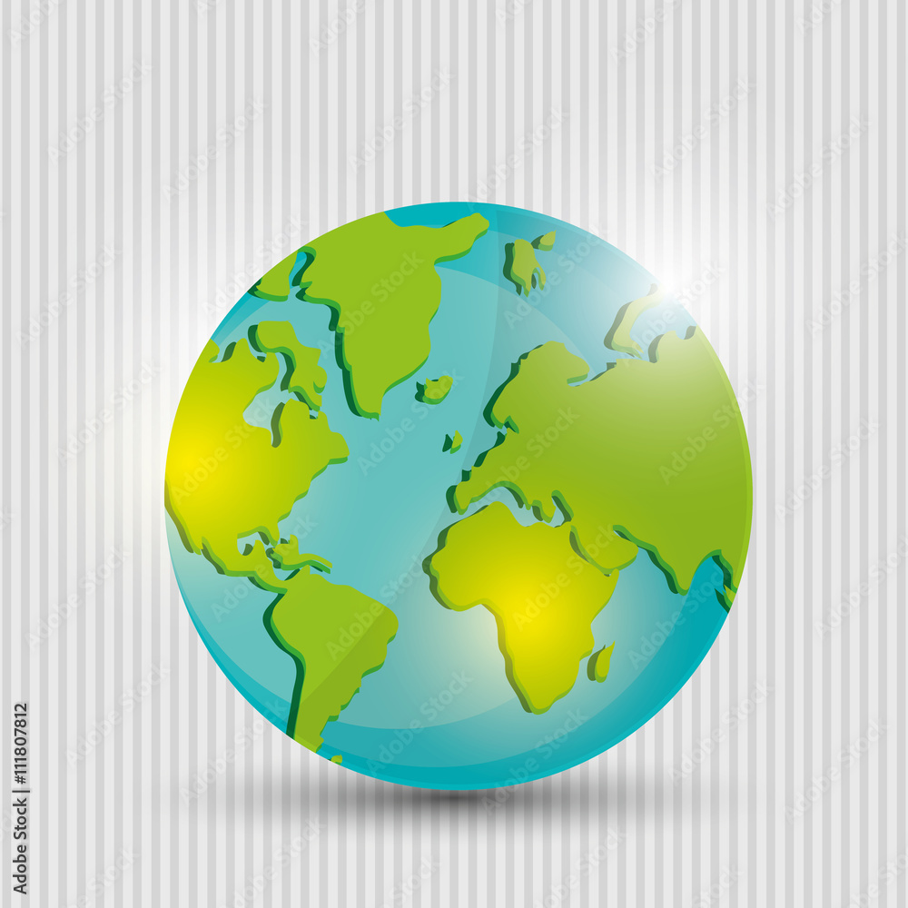 Planet design. World icon. Flat illustration
