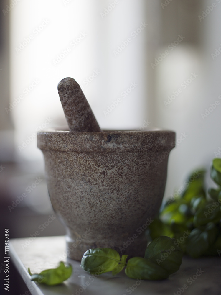 Pestle and mortar by basil, Sweden. Pestle and mortar by basil, Sweden.