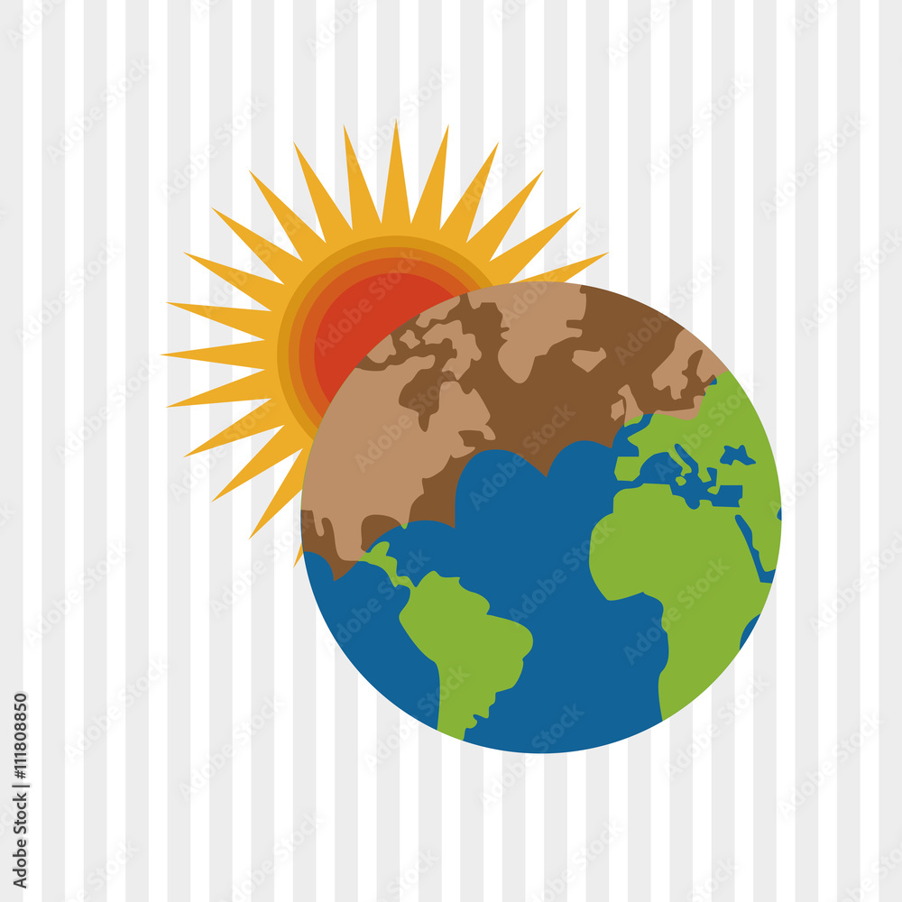 Save planet design. Enviroment icon. Flat illustration