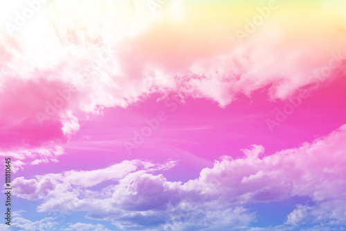 cloud background, pastel gradient colors © 4 Girls 1 Boy