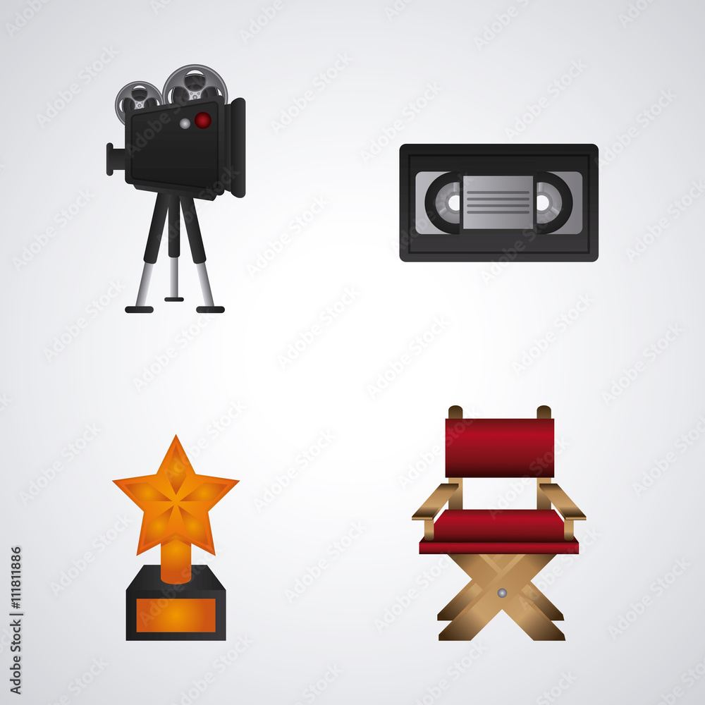 Fototapeta premium Cinema design. Movie concept. Flat illustration
