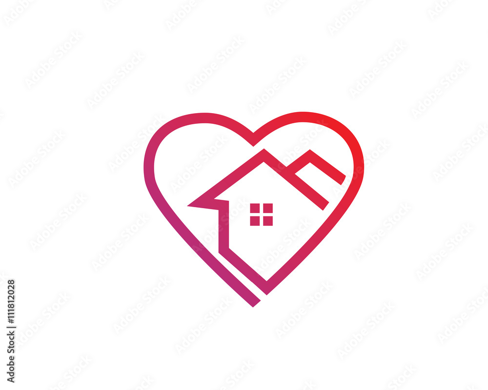 Modern Real Estate Logo - Love for Family Housing Modern Real Estate Logo - Love for Family Housing