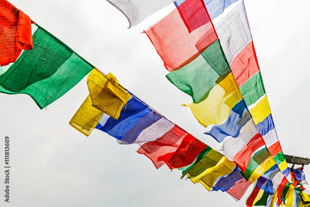 Colorful prayer flags Stock Photo | Adobe Stock