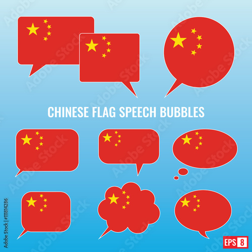 Chinese Flag Speech Bubbles