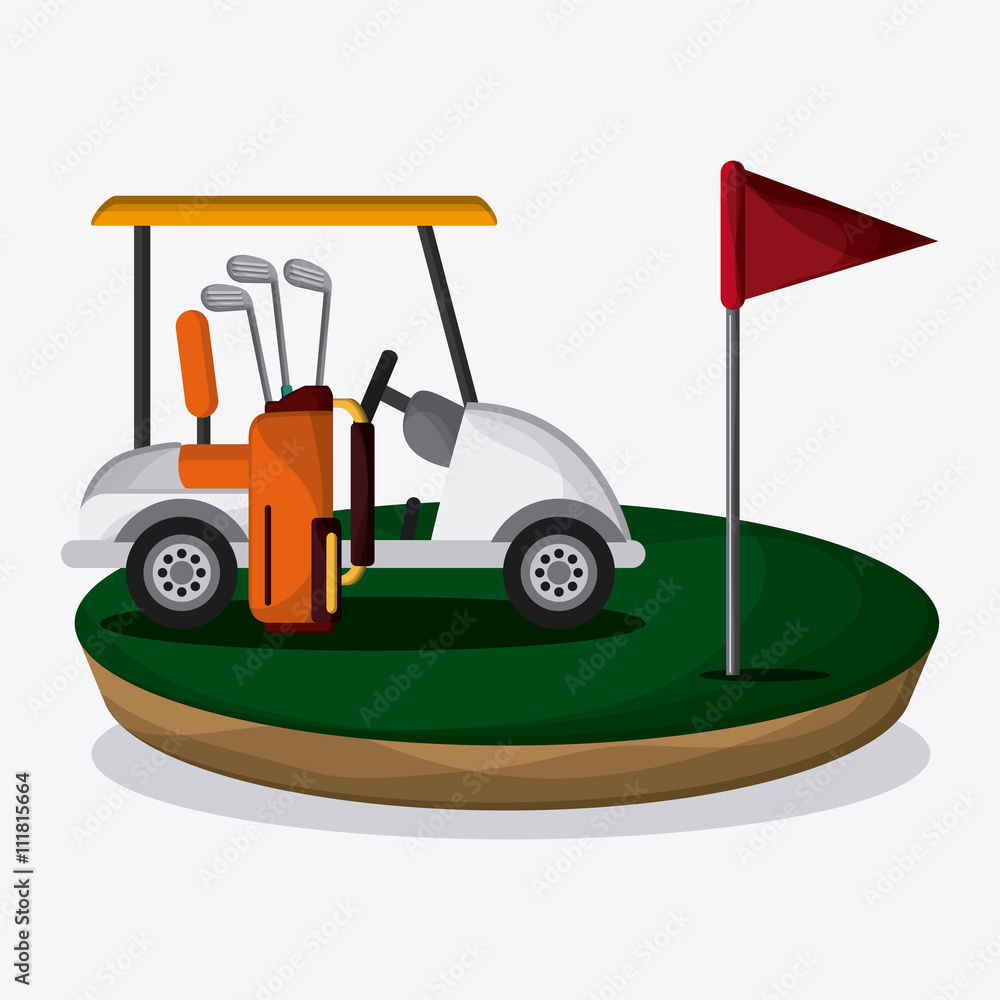 Golf design. Sport icon. Flat illustration , editable vector