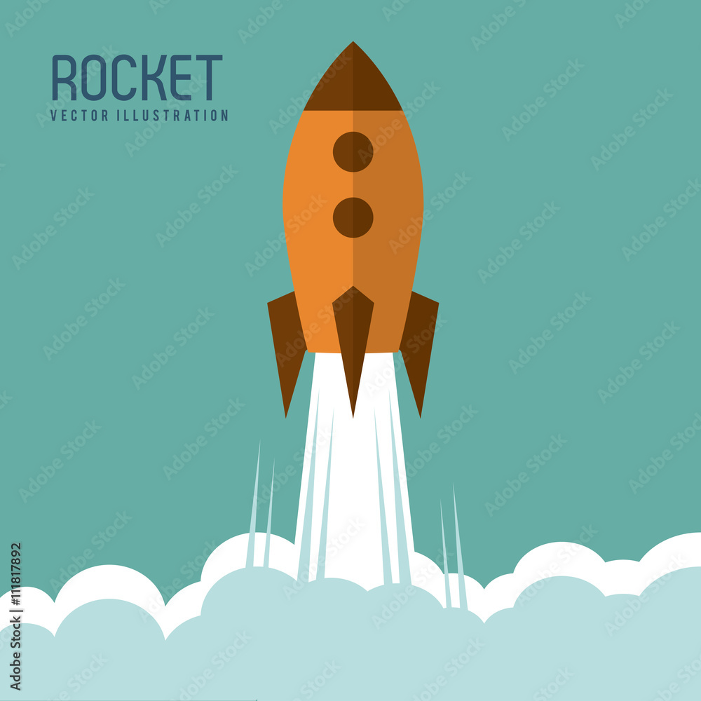 Rocket desing. Spaceship icon. Flat illustration , editable vector