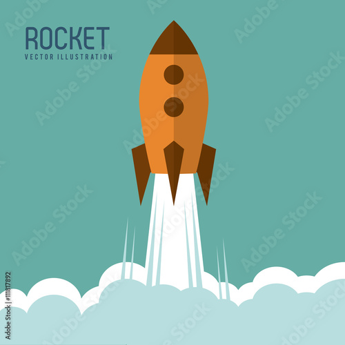 Rocket desing. Spaceship icon. Flat illustration , editable vector © Jemastock