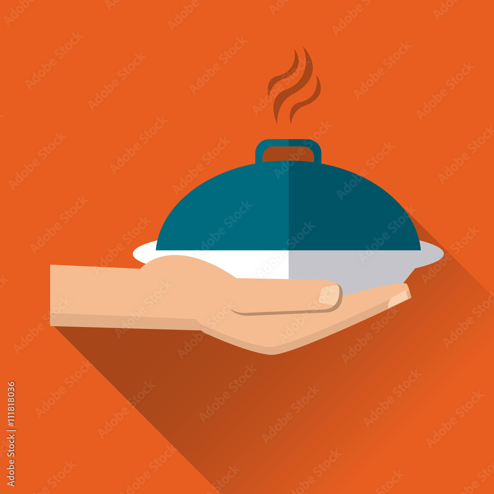 Fototapeta premium Lunch time design. Menu icon. Flat illustration , editable vector