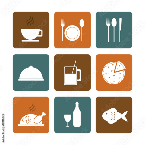 Lunch time design. Menu icon. Flat illustration   editable vector