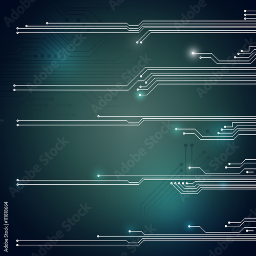 Abstract vector background with high tech circuit board Vector Illustration