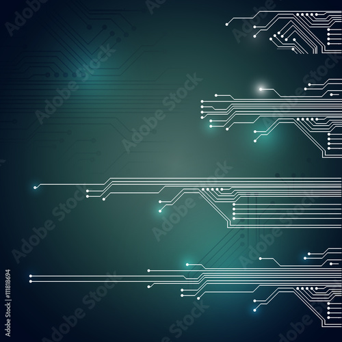 Abstract vector background with high tech circuit board Vector Illustration