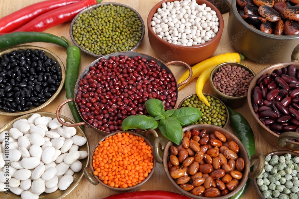 Lentils, peas and beans. Lentils, peas and beans.